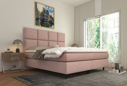 Boxspring Elite Roze- Luxe 8 Vaks Hoofdbord - Gratis Levering