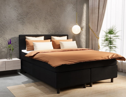 Boxspring Relax Extra Hoge Instap Zwart van Boxspringplace - Hotel boxspring met hoge instap in Zwart - Verkrijgbaar in 140x220, 160x220 en 180x220 - inclusief een gratis topper.